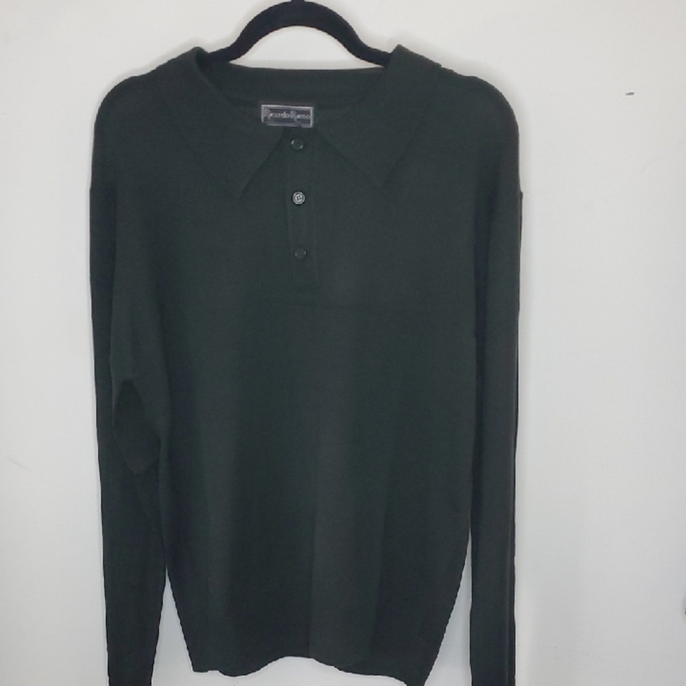 Ricardo Russo Dark Green Knit Polo